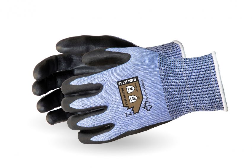 #S13TAWFN- Superior Glove® TenActiv™ 13-gauge  seamless knit foam coated nitrile A9 Cut-Resistant Work Gloves